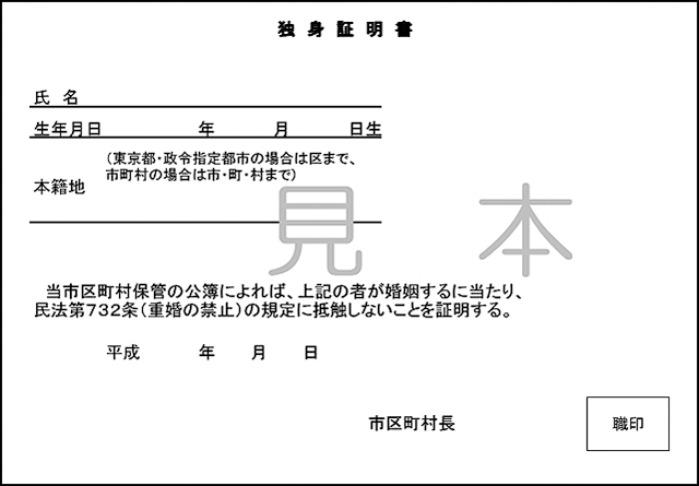 独身証明書